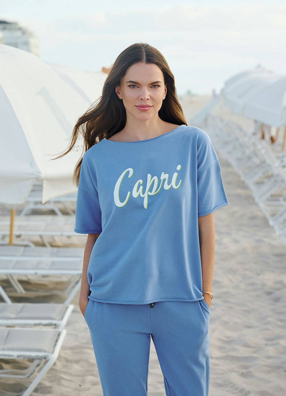 Juvia Capri Fleece Sweater Shortsleeve Flash Sale