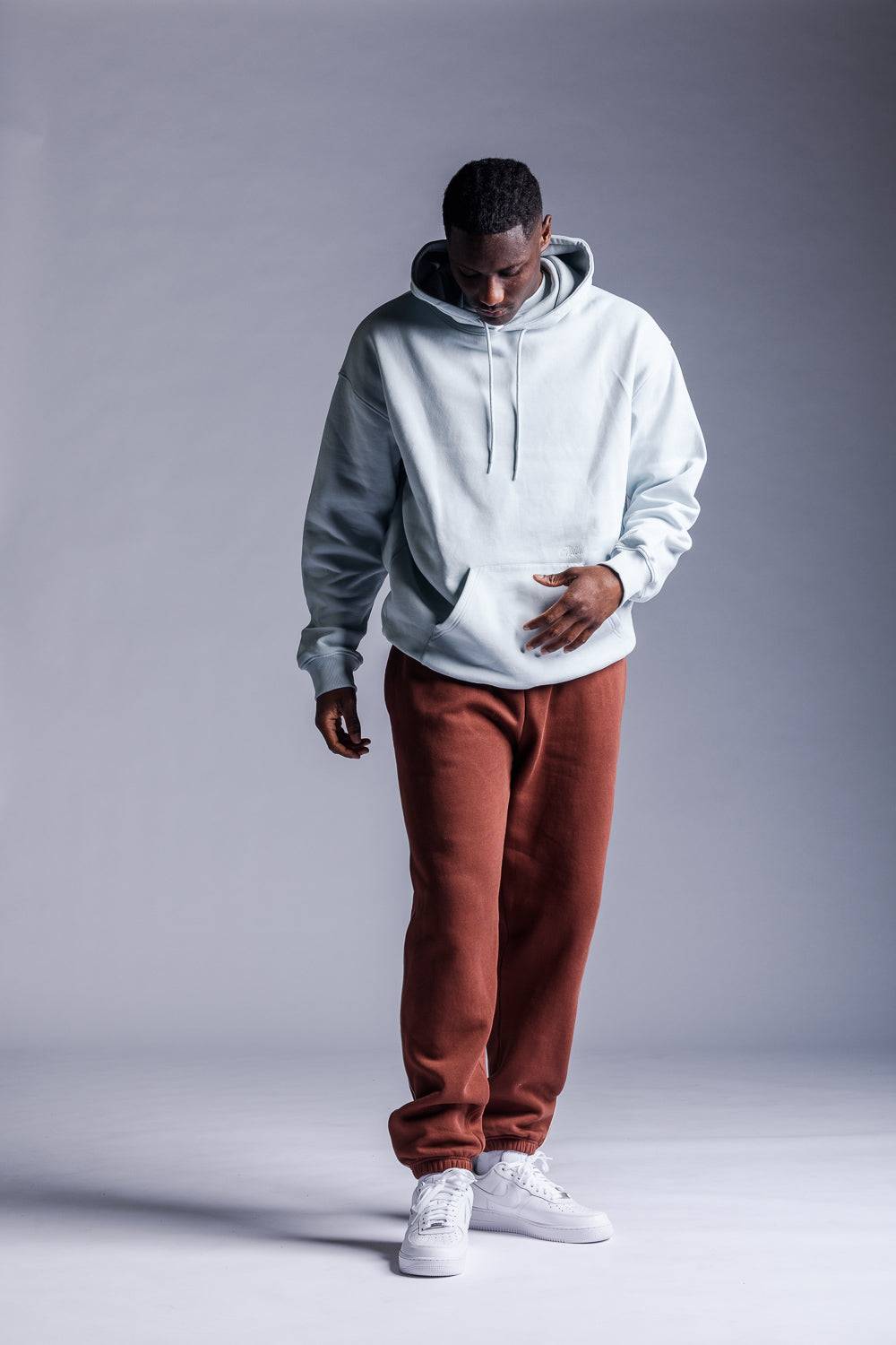 Karo Kauer Hoodie Ice Blue im Angebot