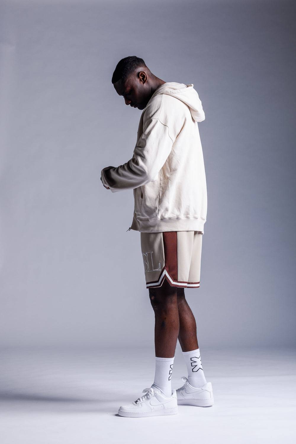 Karo Kauer Zipped Hoodie Beige Schlussverkauf