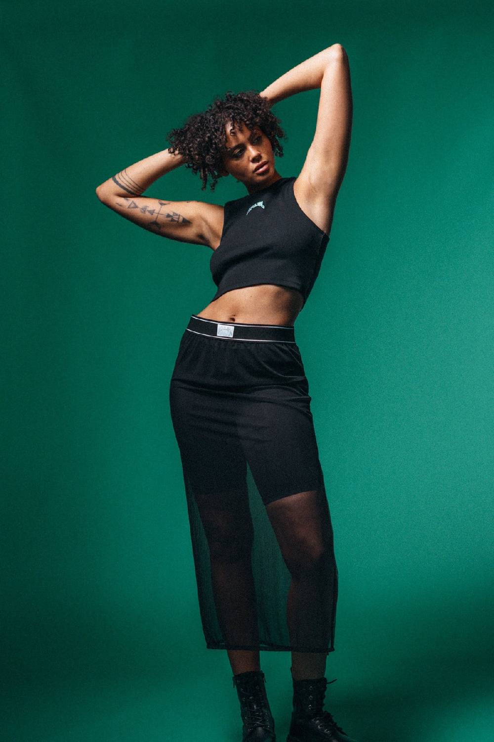 Karo Kauer PRE ORDER Mesh Skirt Black Auslauf