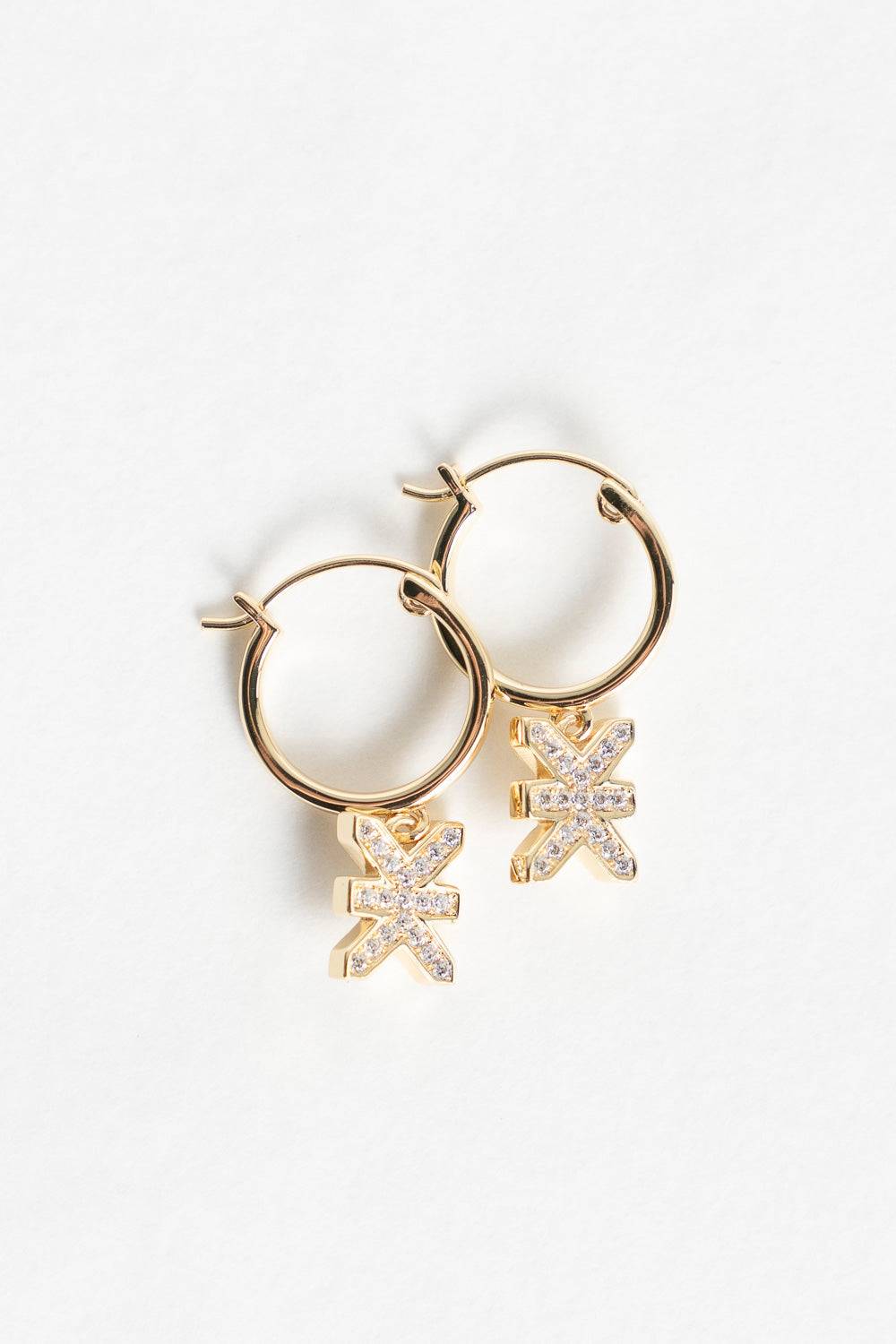 Karo Kauer PRE ORDER Logo Hoops Sparkle Gold Hotsell