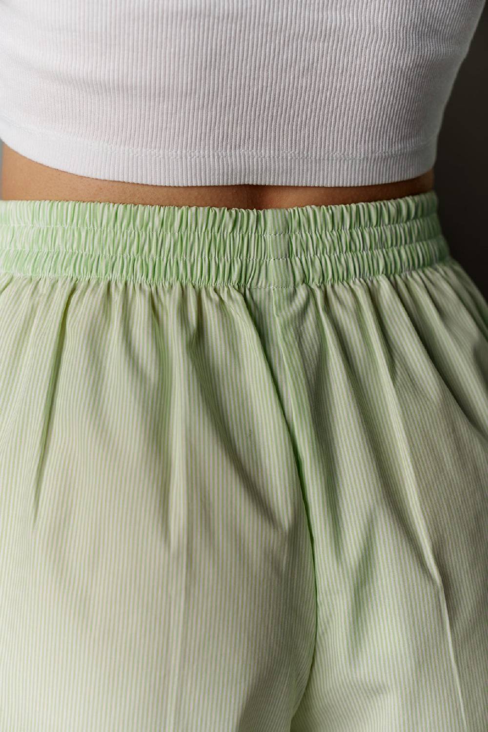 Karo Kauer Woven Shorts Striped Matcha Online