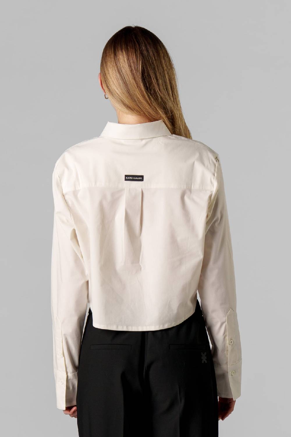Karo Kauer Woven Blouse Cropped Creme Verkauf