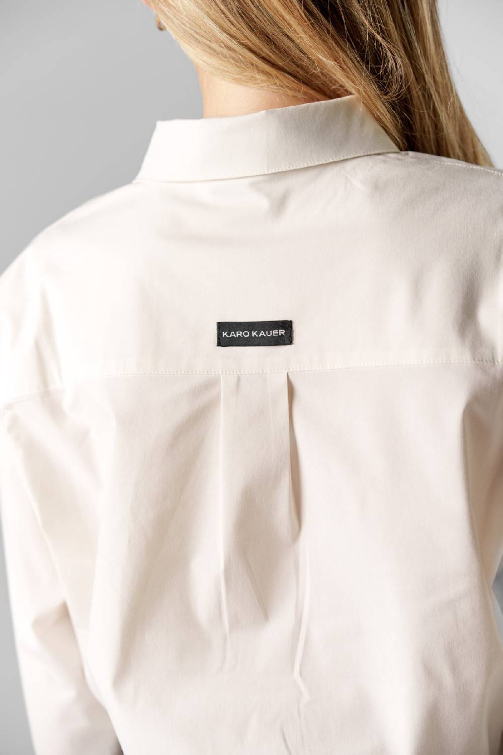 Karo Kauer Woven Blouse Cropped Creme Verkauf