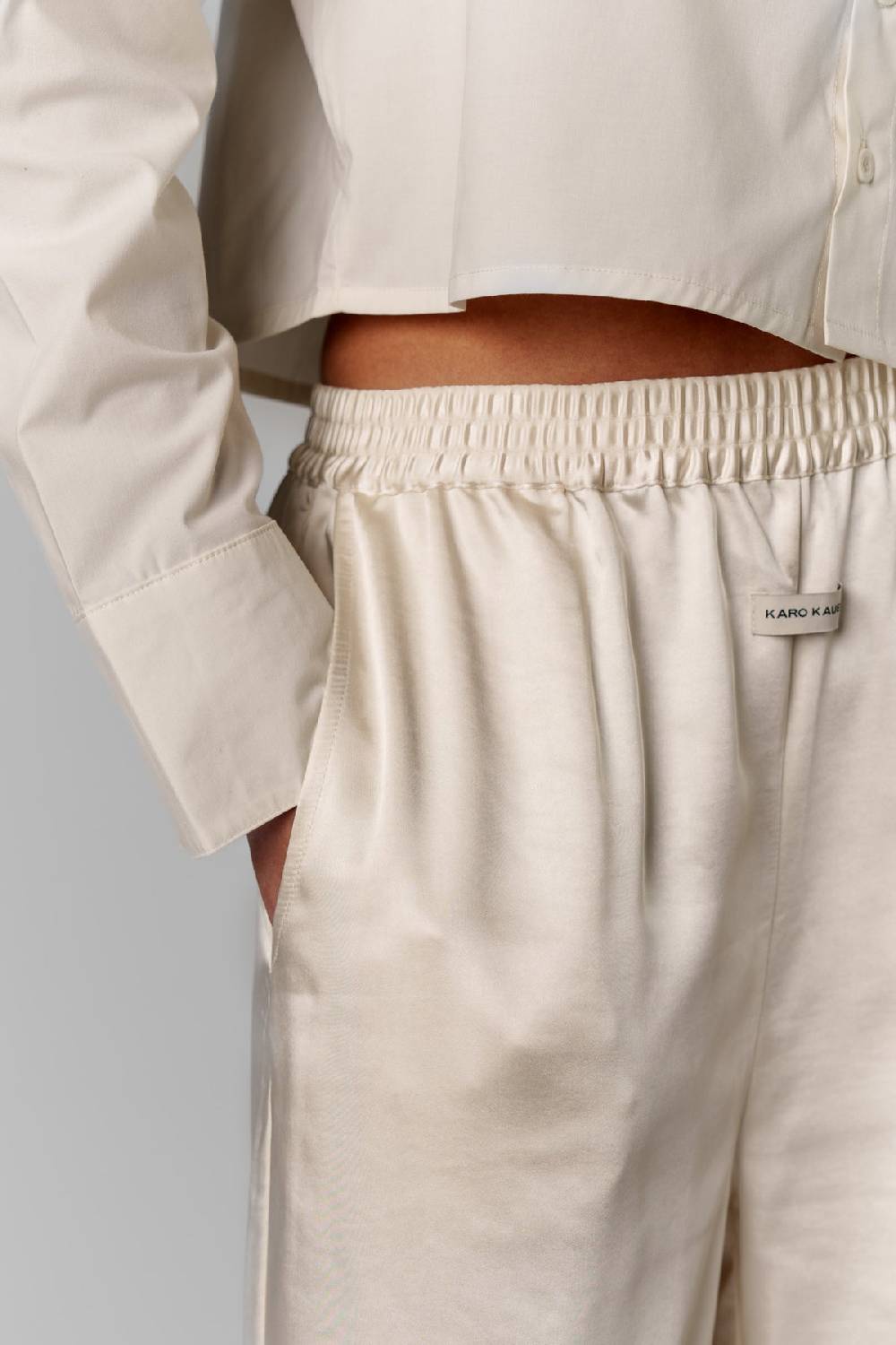 Karo Kauer Satin Pants Creme Angebote