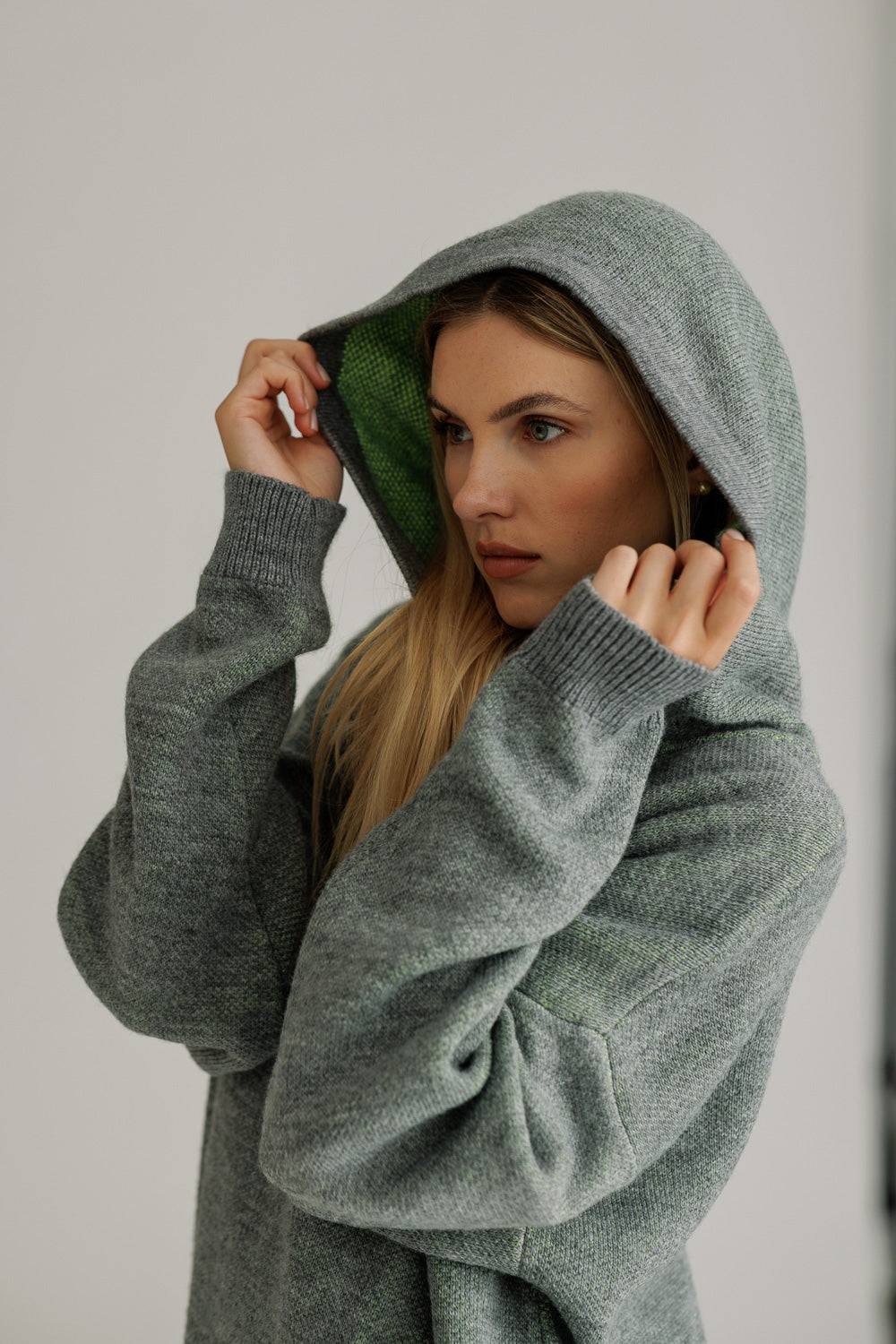 Karo Kauer Knit Hoodiedress Silver Grey Outlet