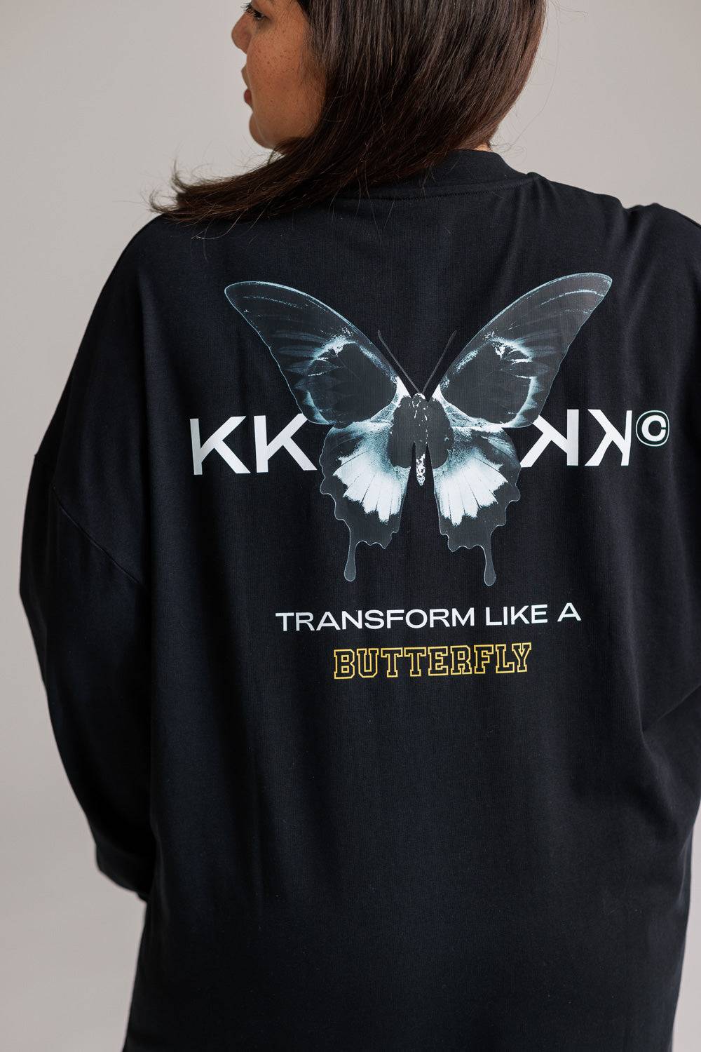 Karo Kauer Shirtdress Butterfly Black Auslauf