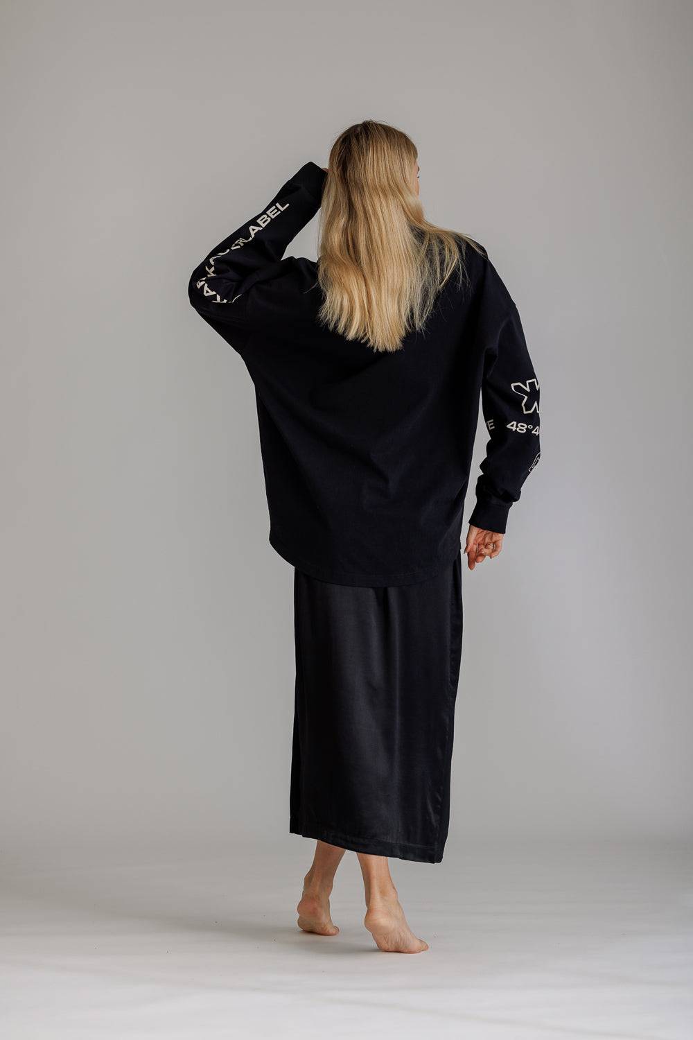 Karo Kauer Satin Skirt Black im Angebot