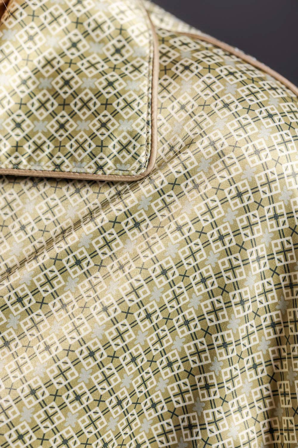 Karo Kauer Retro Shirt Khaki Verkauf
