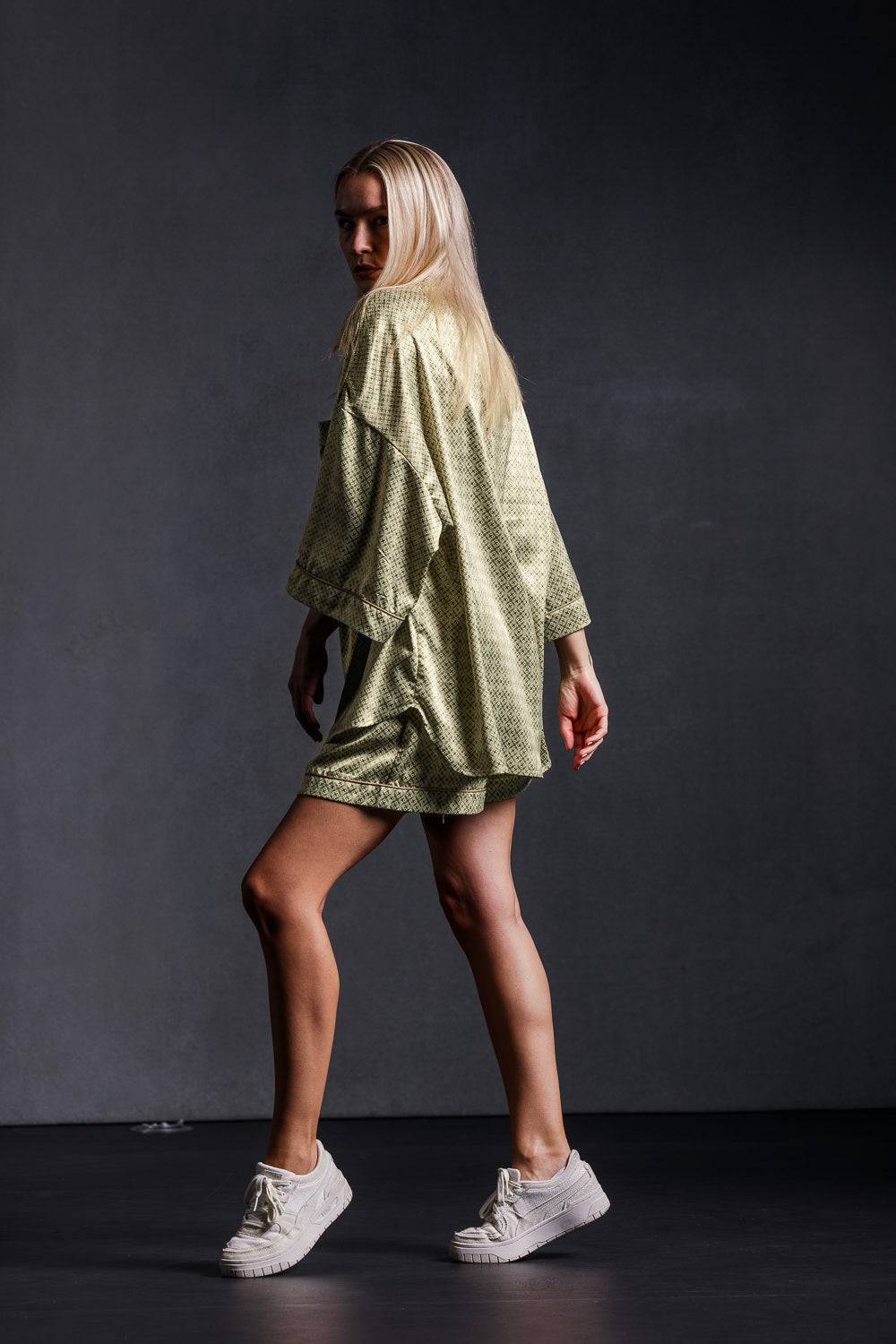 Karo Kauer Retro Shirt Khaki Verkauf