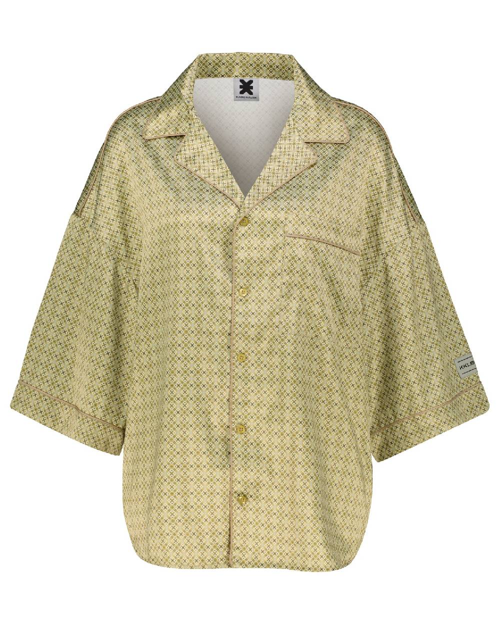 Karo Kauer Retro Shirt Khaki Verkauf