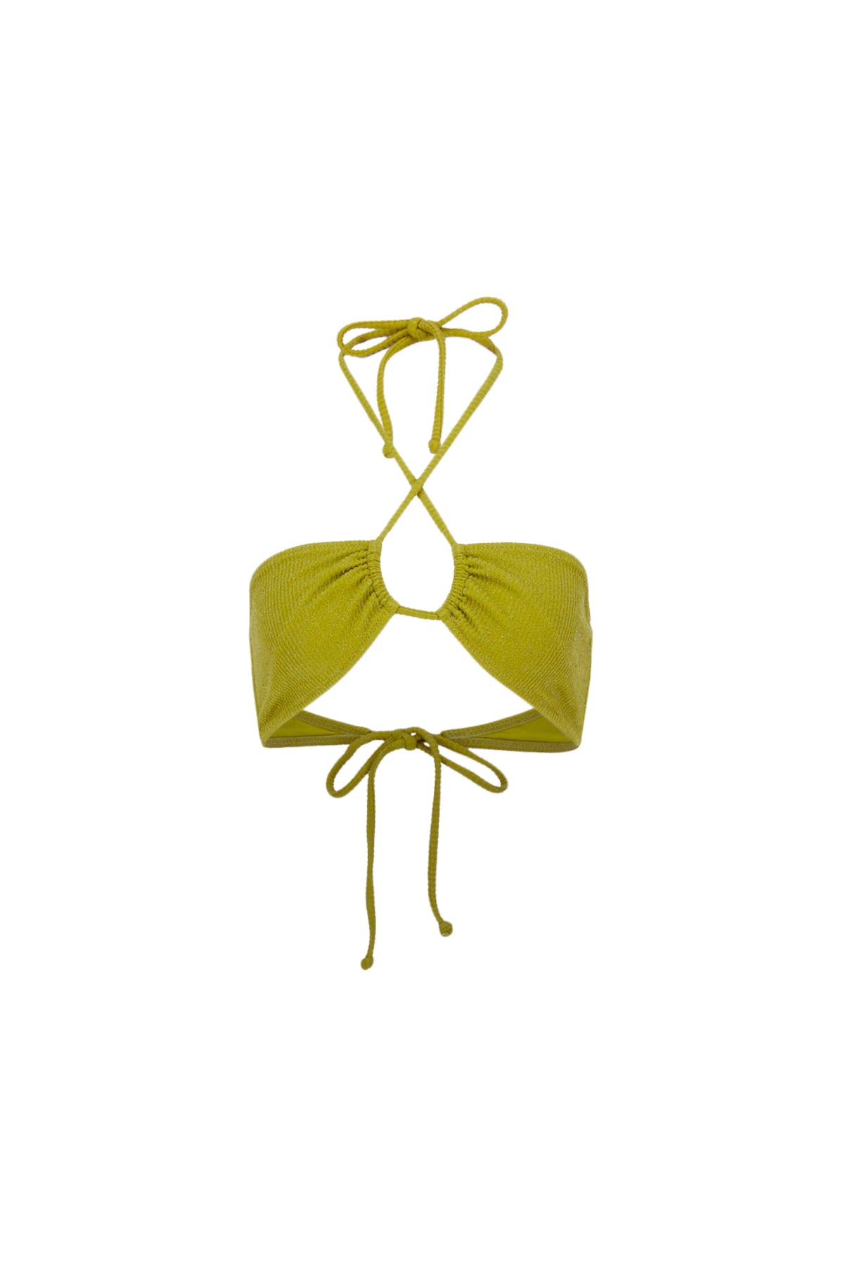 Karo Kauer Bikini Top Glitter Olive Schlussverkauf