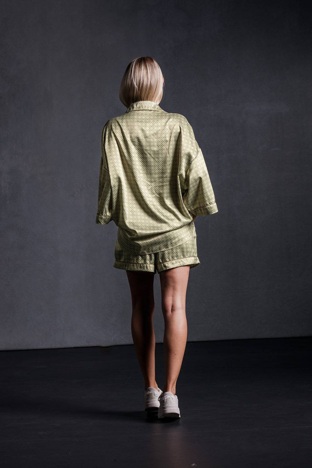 Karo Kauer Retro Shorts Khaki Auslauf