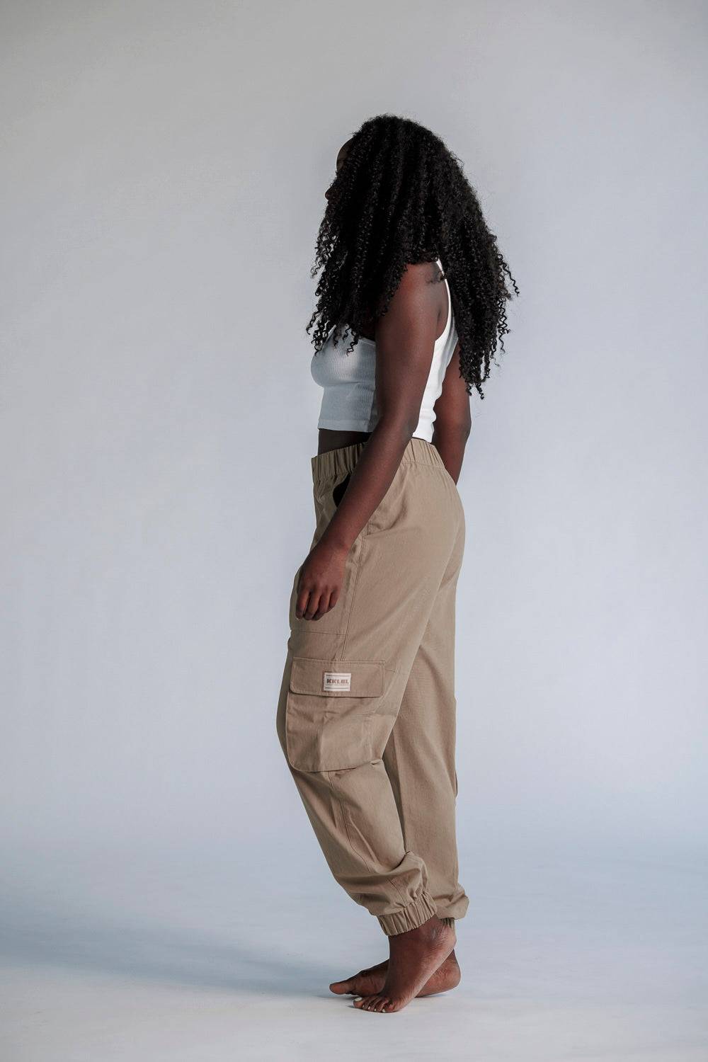 Karo Kauer Cargo Pants Mocca im Angebot