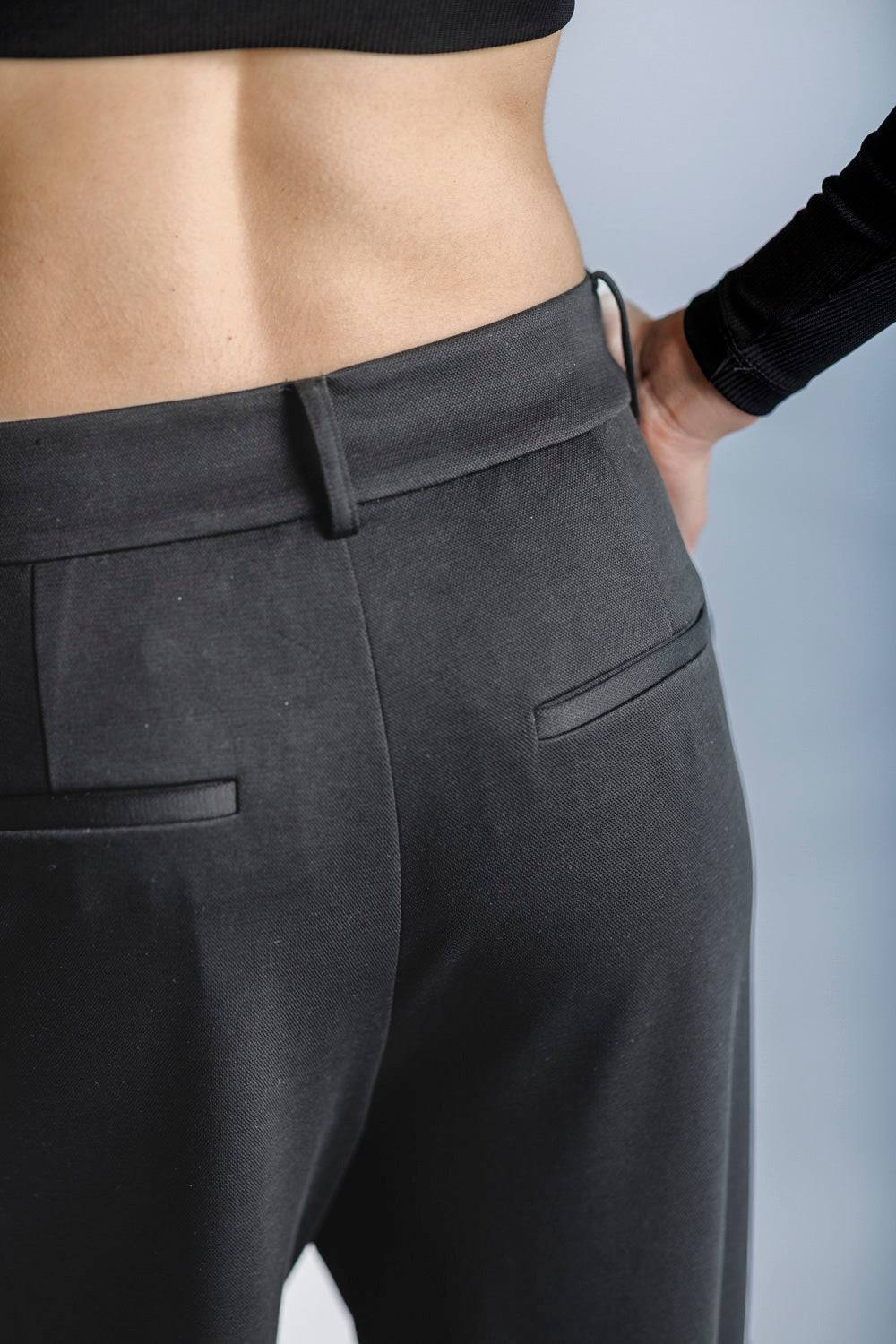 Karo Kauer Wide Leg Pants Dark Grey Günstiger Verkauf