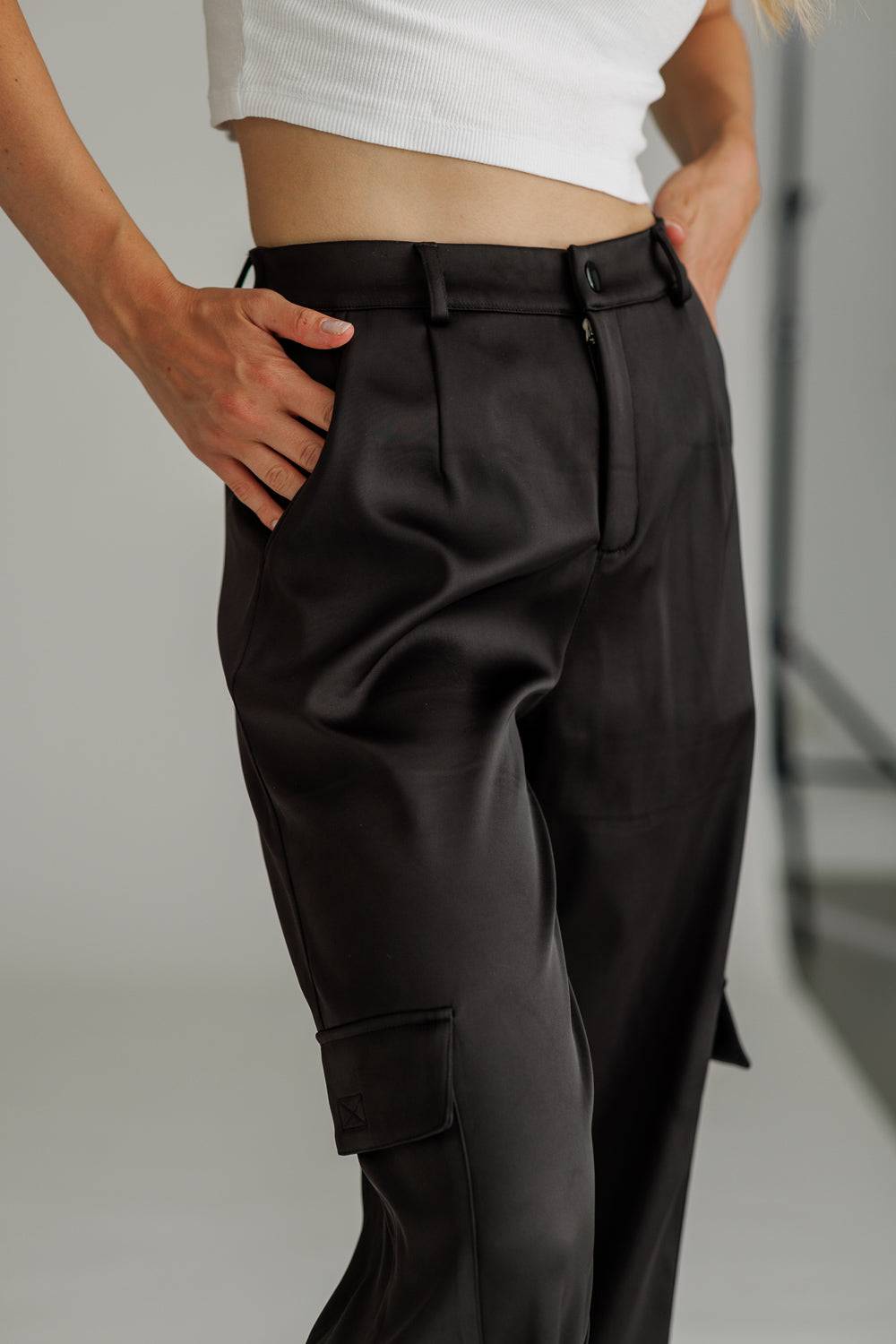 Karo Kauer Satin Pants Black Auslauf