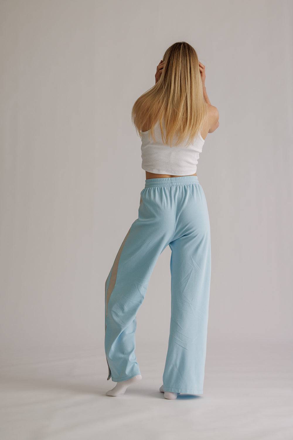 Karo Kauer Tracksuit Jersey Pants Light Blue im Angebot