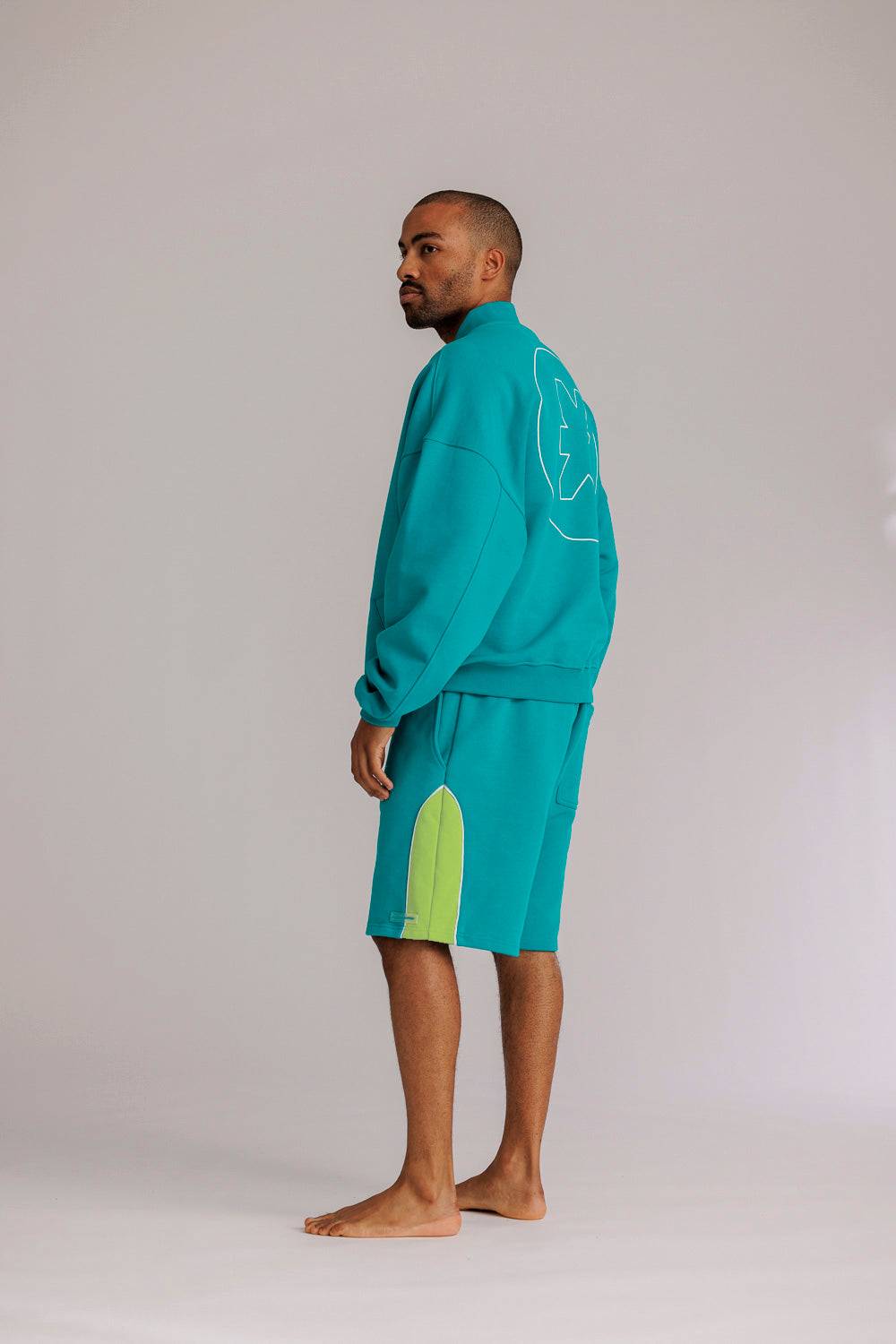Karo Kauer Sweat Shorts Tile Blue Fabrikverkauf