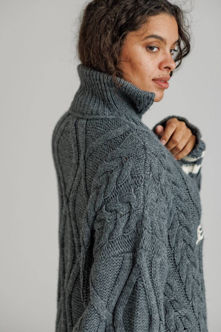 Karo Kauer Knit Zipped Sweater Grey Outlet