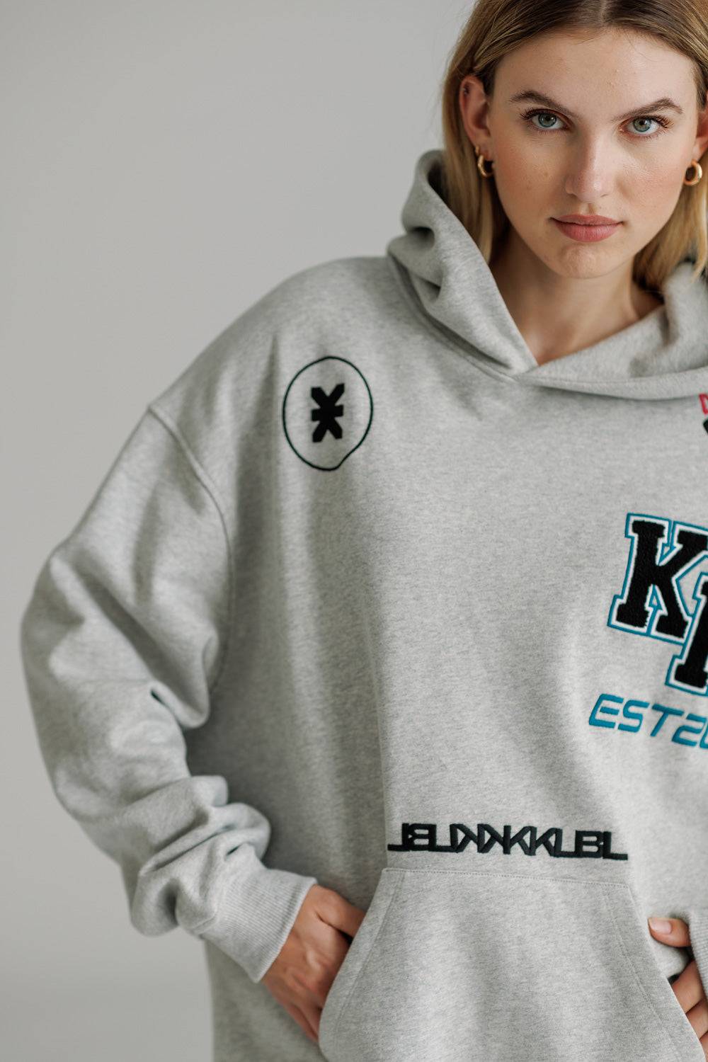 Karo Kauer Hoodie Grey Melange Auslauf