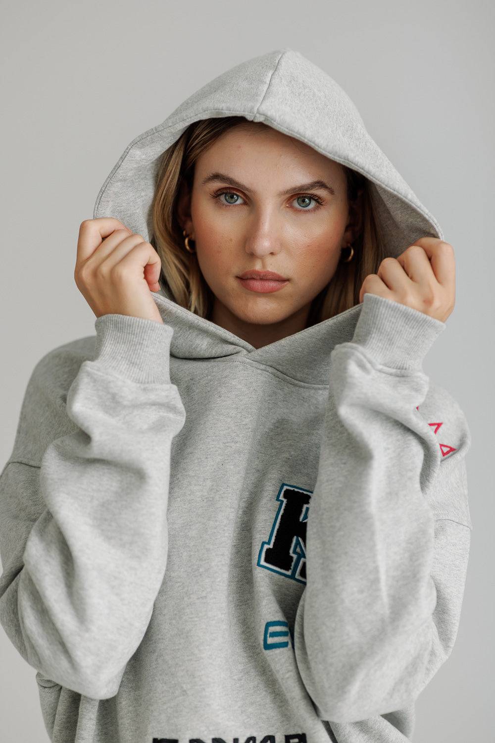 Karo Kauer Hoodie Grey Melange Auslauf