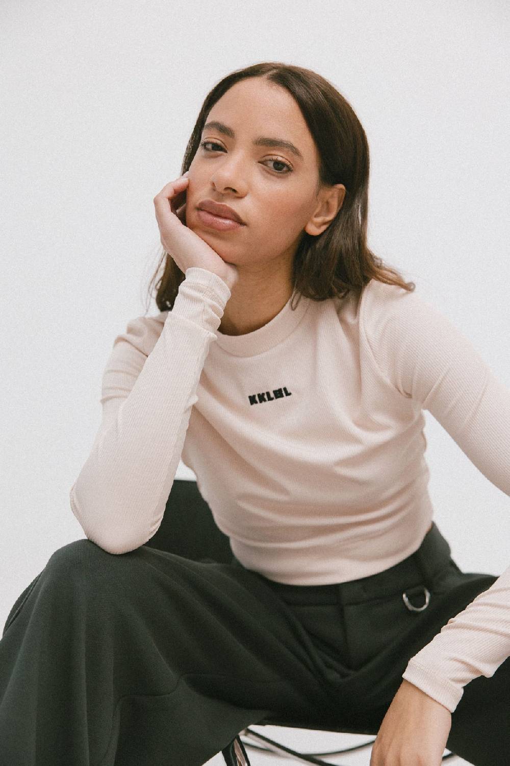 Karo Kauer Cropped Shirt White Pearl Hotsell