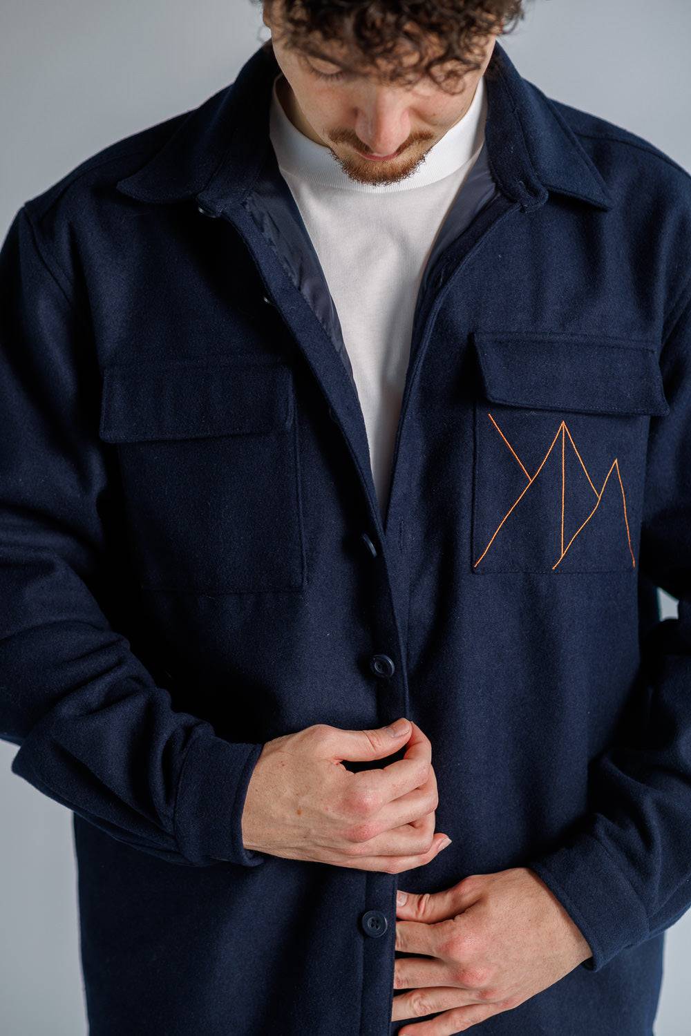 Karo Kauer Overshirt Dark Blue Schlussverkauf
