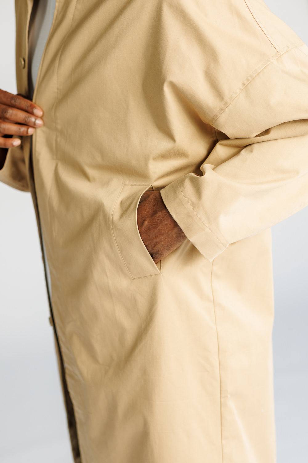 Karo Kauer Trenchcoat Beige Verkauf
