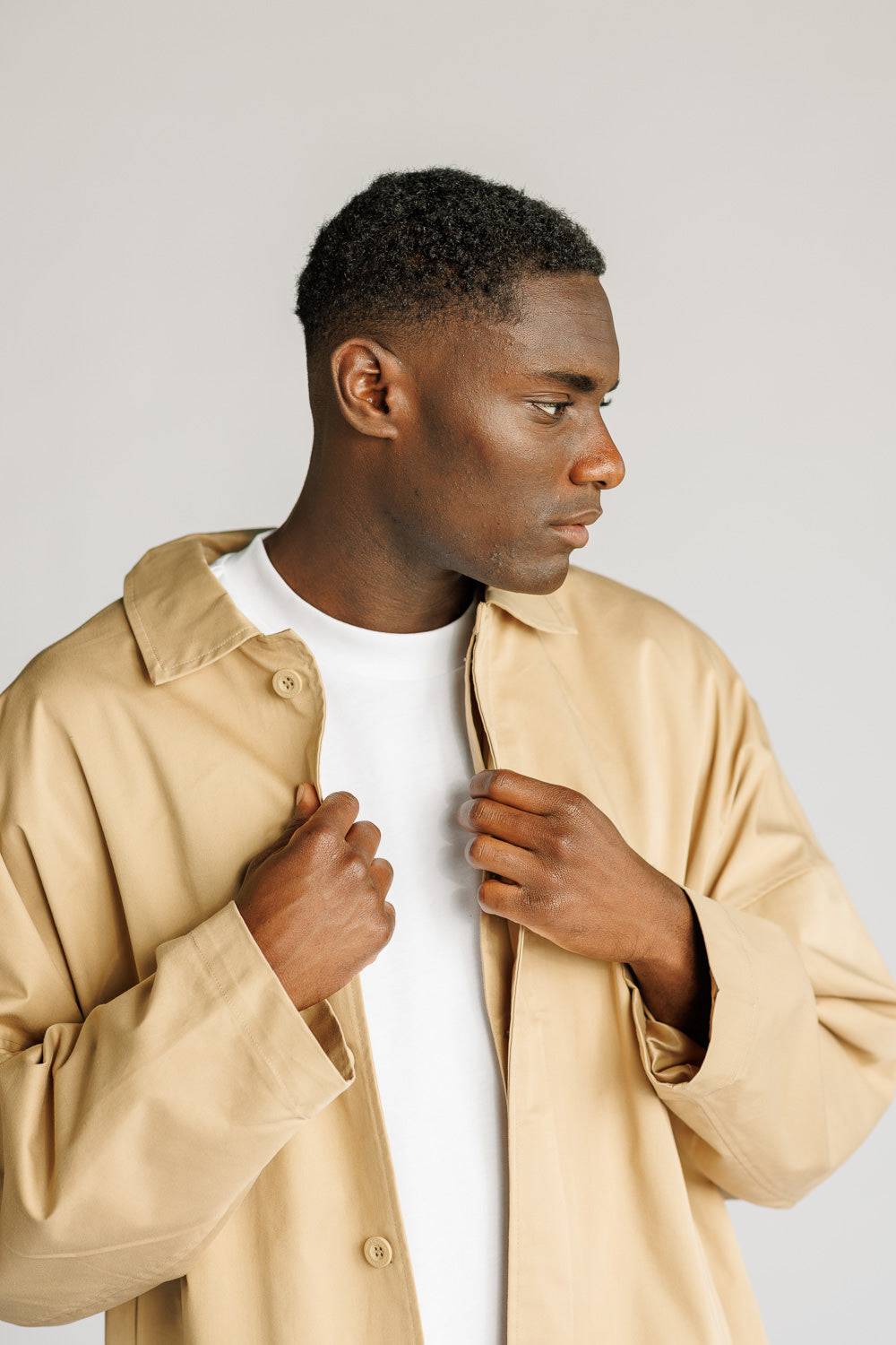 Karo Kauer Trenchcoat Beige Verkauf