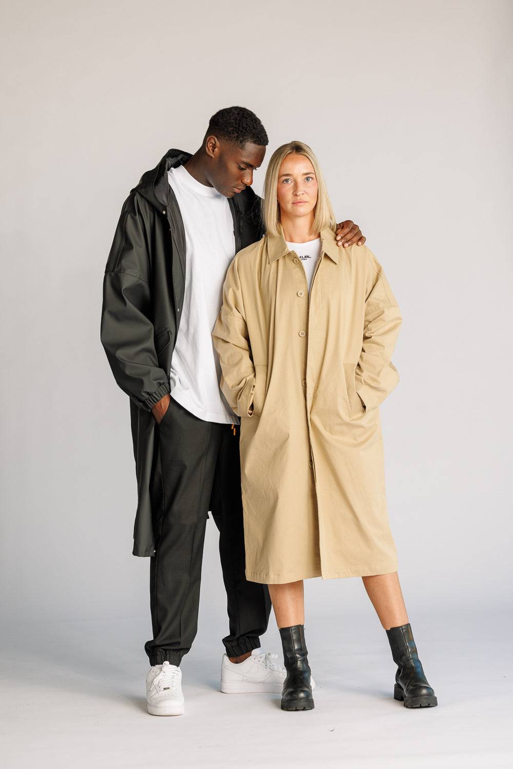 Karo Kauer Trenchcoat Beige Verkauf