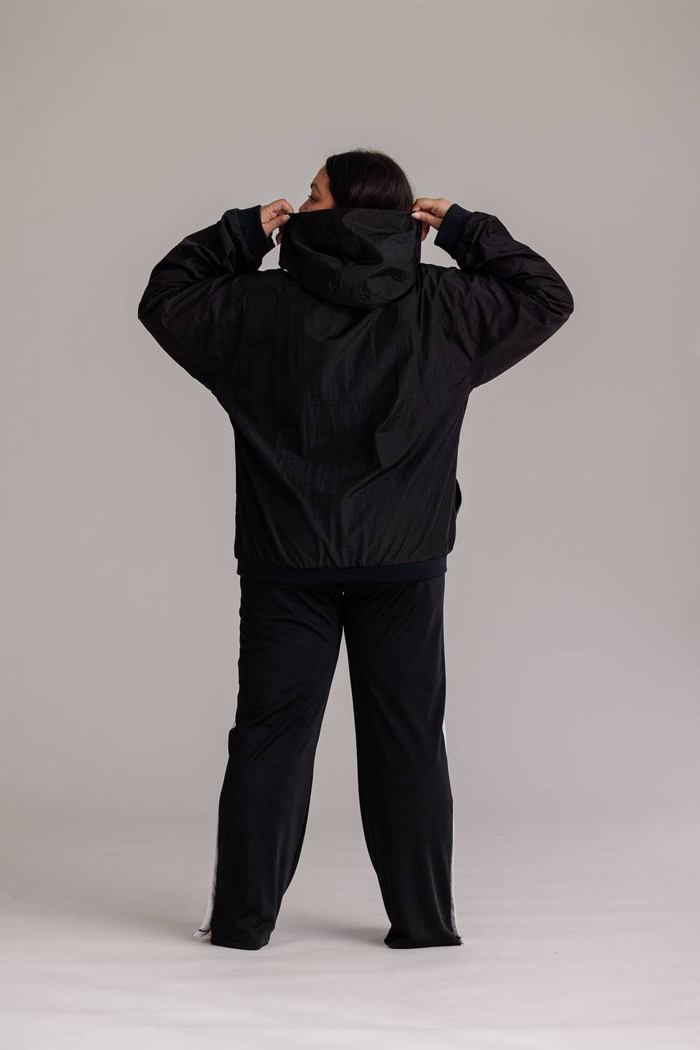 Karo Kauer Windbreaker Black Günstiger Verkauf
