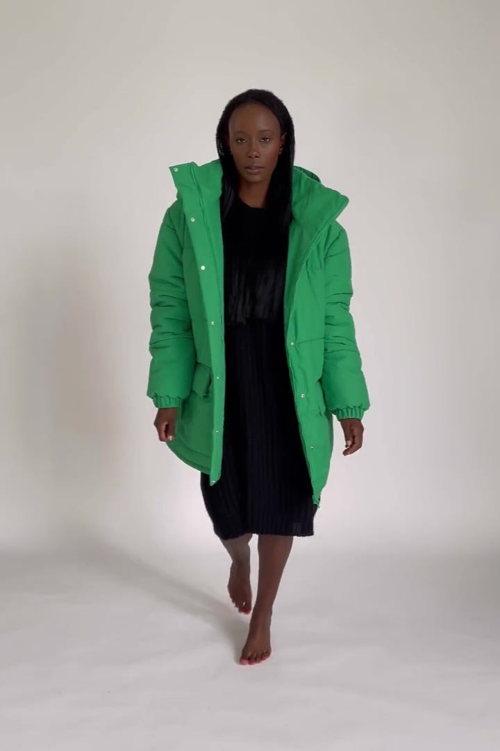 Karo Kauer Puffer Jacket Green Verkauf