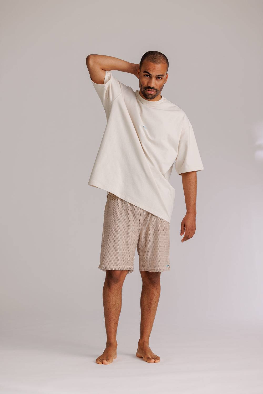 Karo Kauer Mesh Shorts Sand Meist gekauft