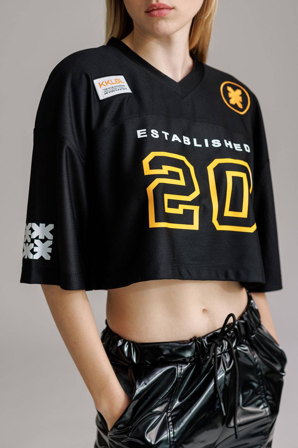 Karo Kauer T-Shirt Cropped Baseball Verkauf