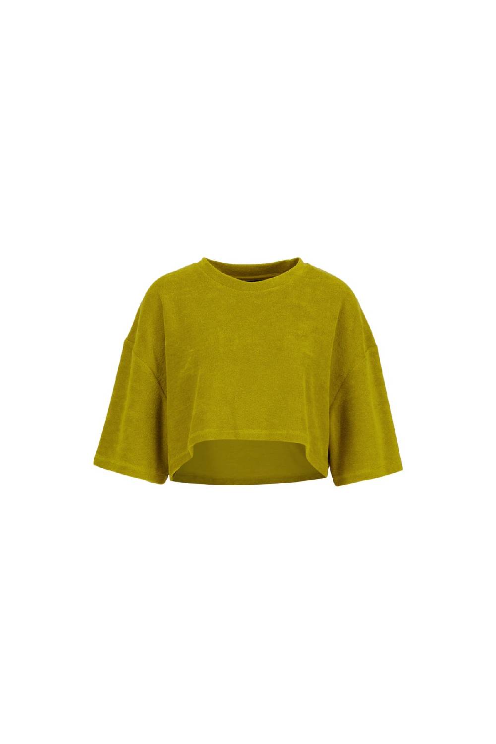 Karo Kauer Frottee T-Shirt Olive im Angebot
