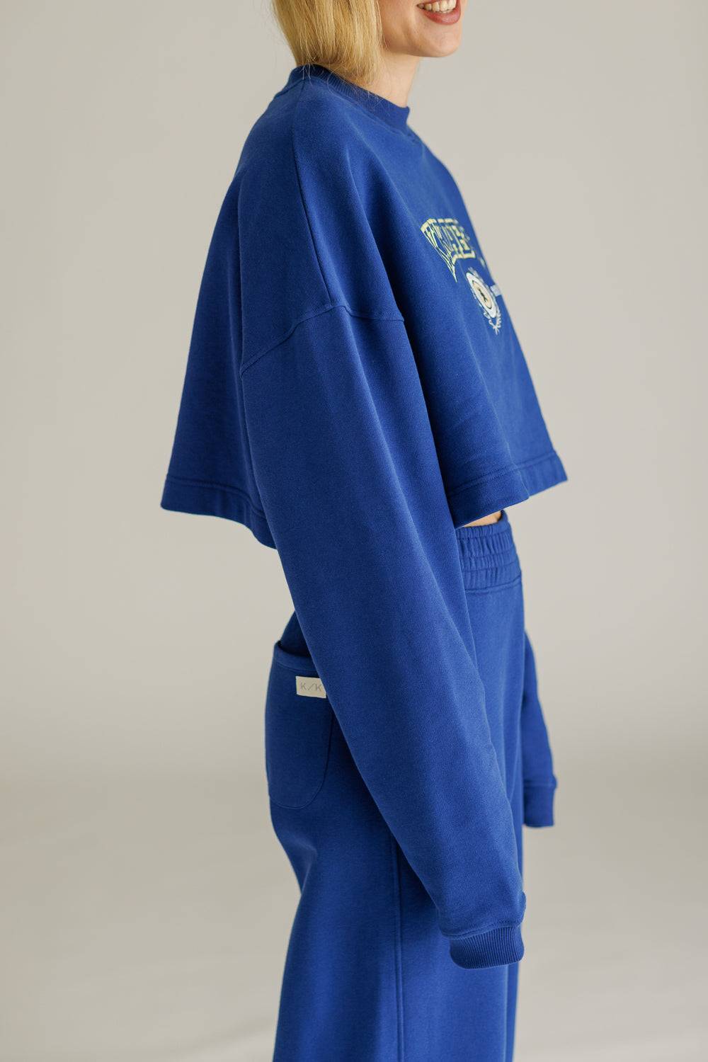 Karo Kauer Sweater Cropped Dark Blue Günstiger Verkauf