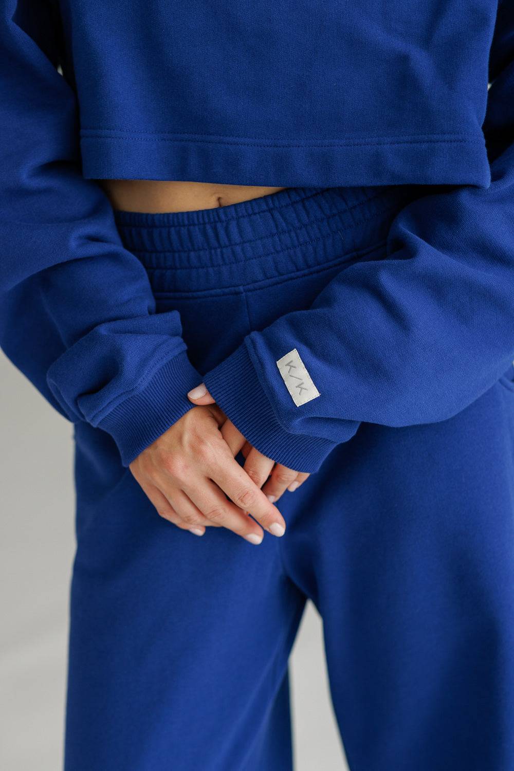 Karo Kauer Sweater Cropped Dark Blue Günstiger Verkauf