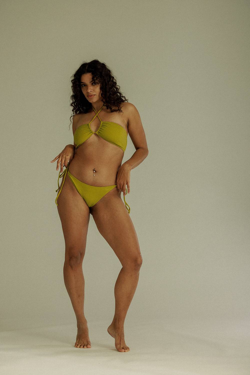 Karo Kauer Bikini Bottom Glitter Olive Verkauf