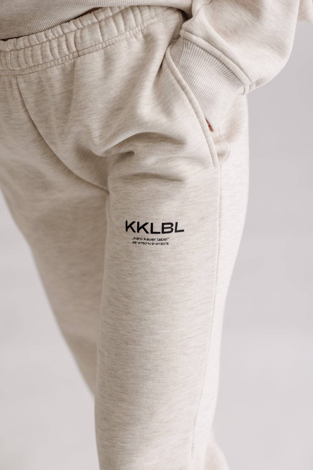 Karo Kauer Jogger Pants Basic Sand Melange Günstiger Verkauf