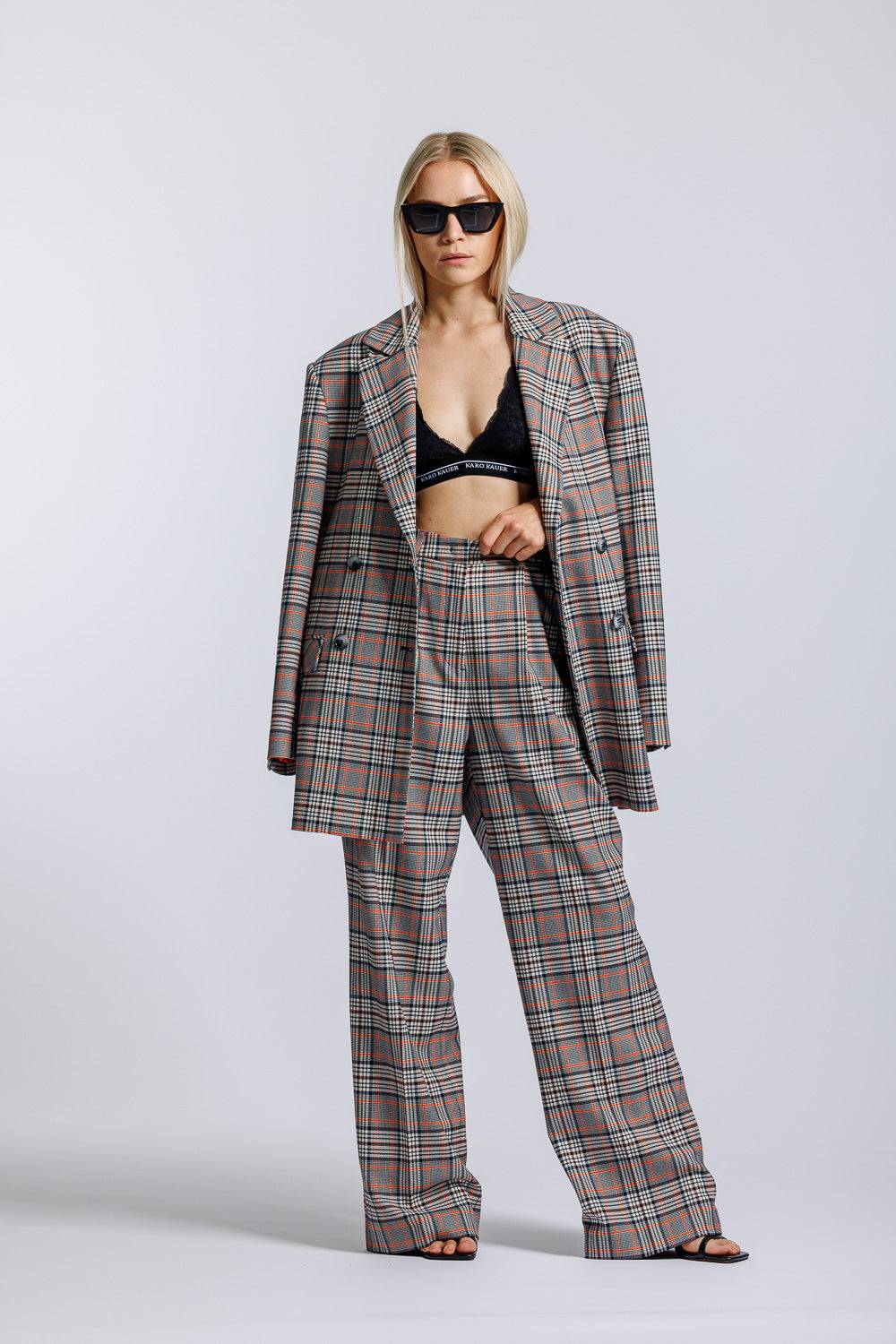 Karo Kauer Wide Leg Pants Checkered Angebote