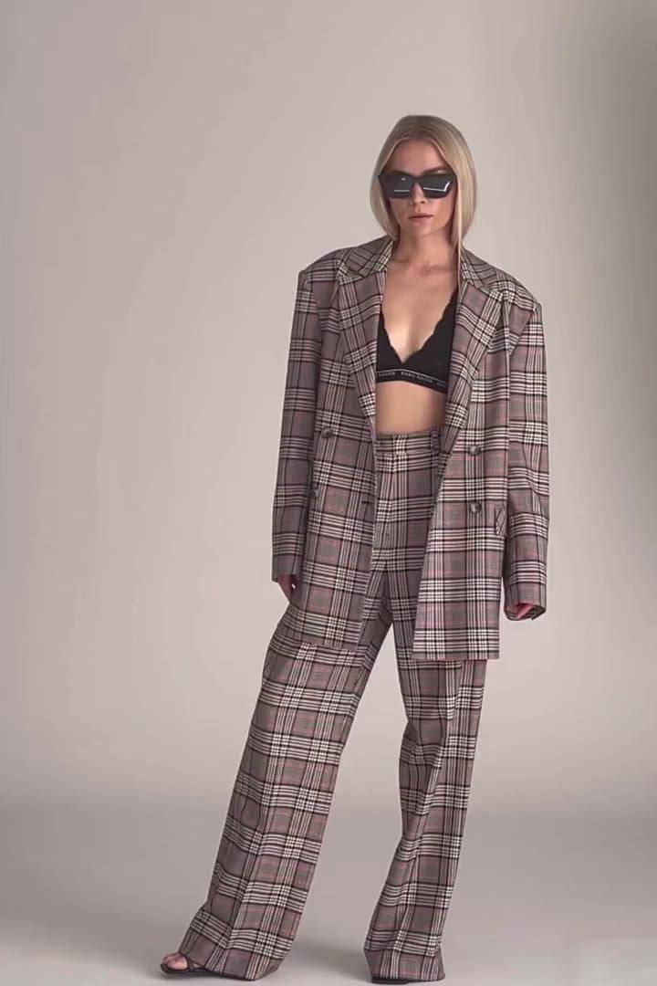 Karo Kauer Wide Leg Pants Checkered Angebote