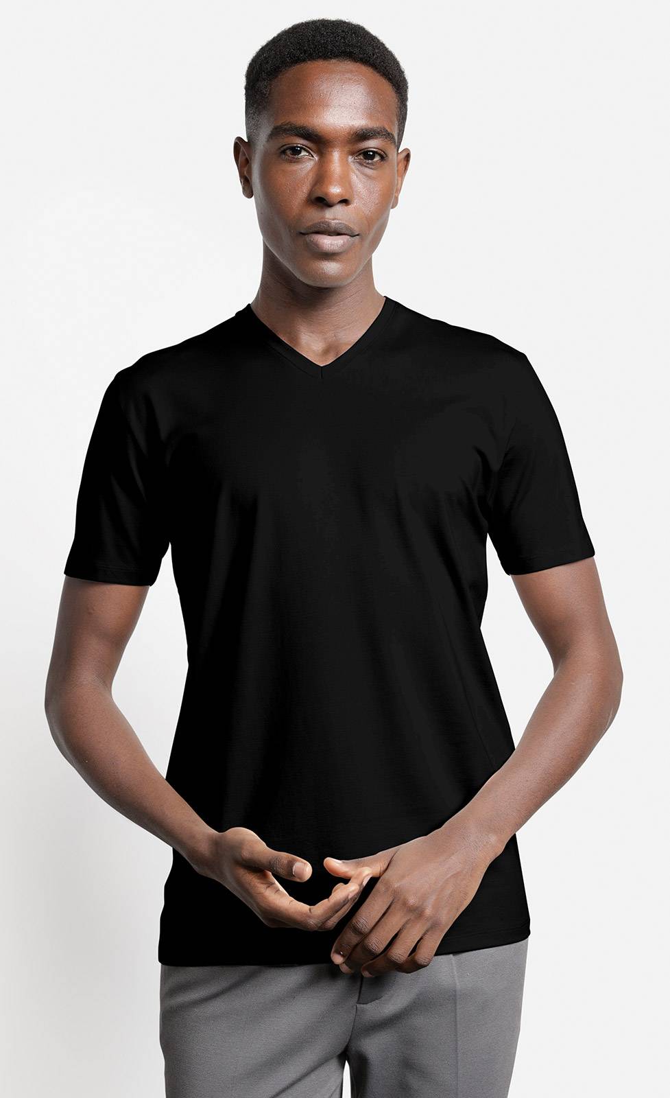 Kiefermann Hapes V-Ausschnitt T-Shirt aus Baumwolle-Modal Fabrikverkauf