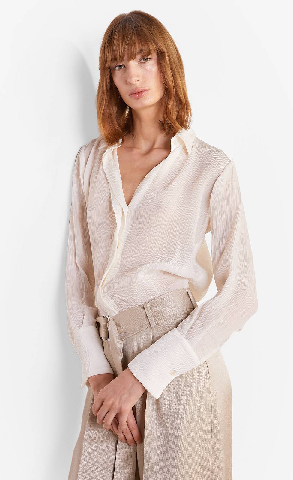Kiefermann Antje Semitransparente Bluse aus Crinkle-Ware Online