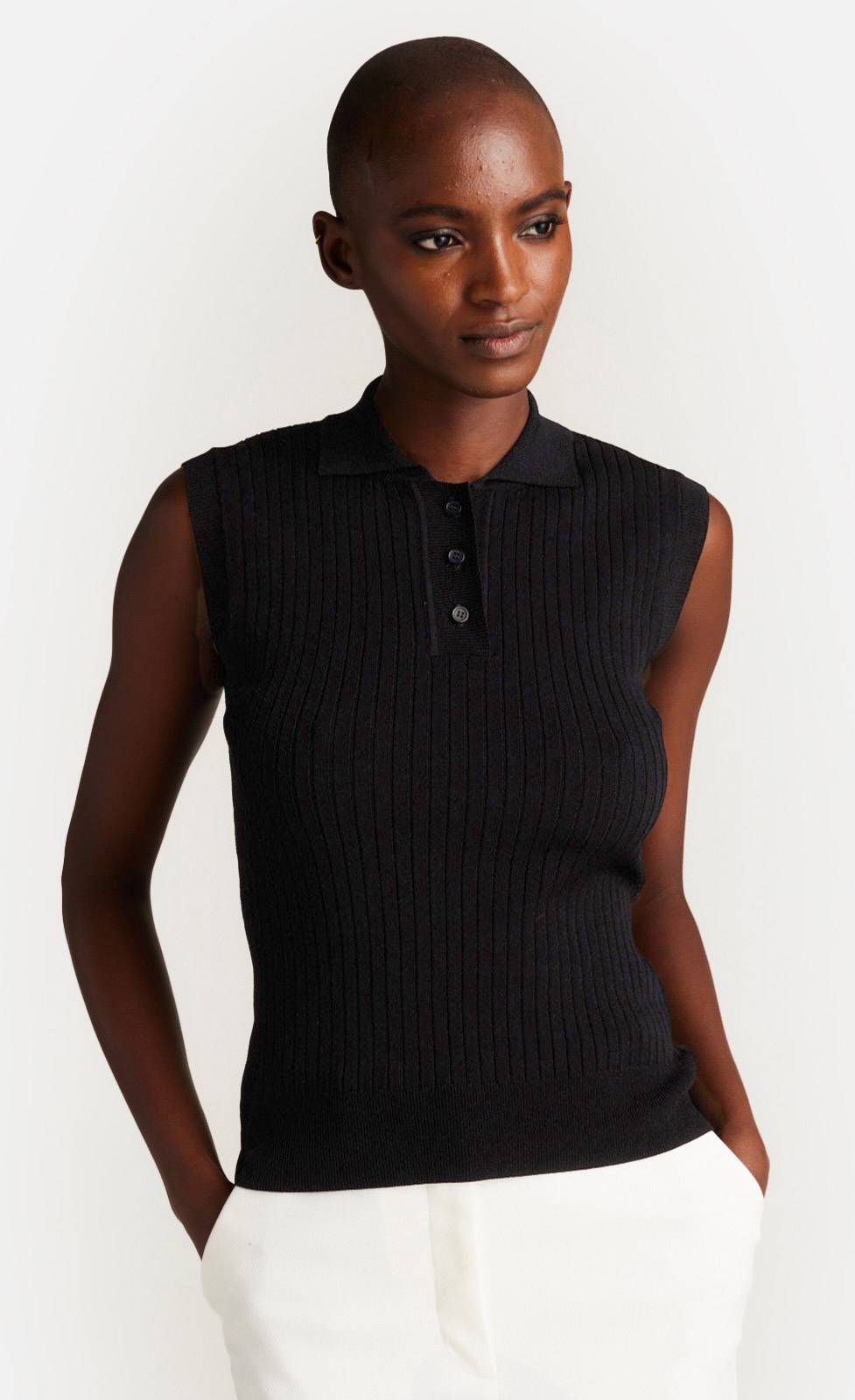 Kiefermann Melody Rippstrickpolo mit Knopfleiste Verkauf