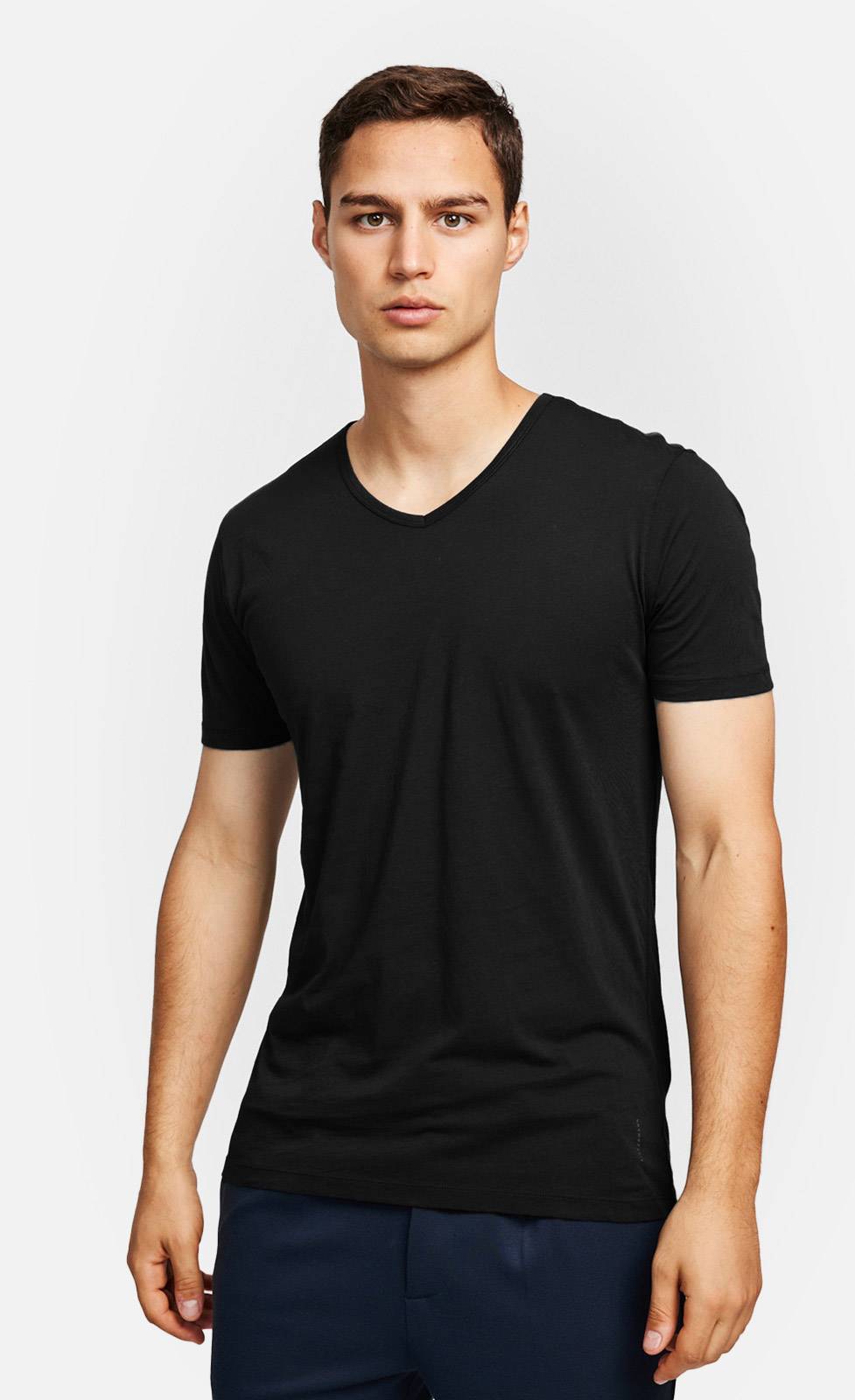Kiefermann Darius Baumwoll-T-Shirt mit V-Ausschnitt Blitzverkäufe
