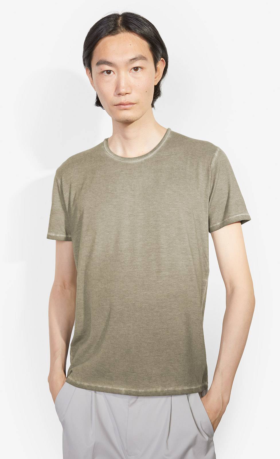 Kiefermann Robin Überfärbtes Rundhals-T-Shirt Schlussverkauf