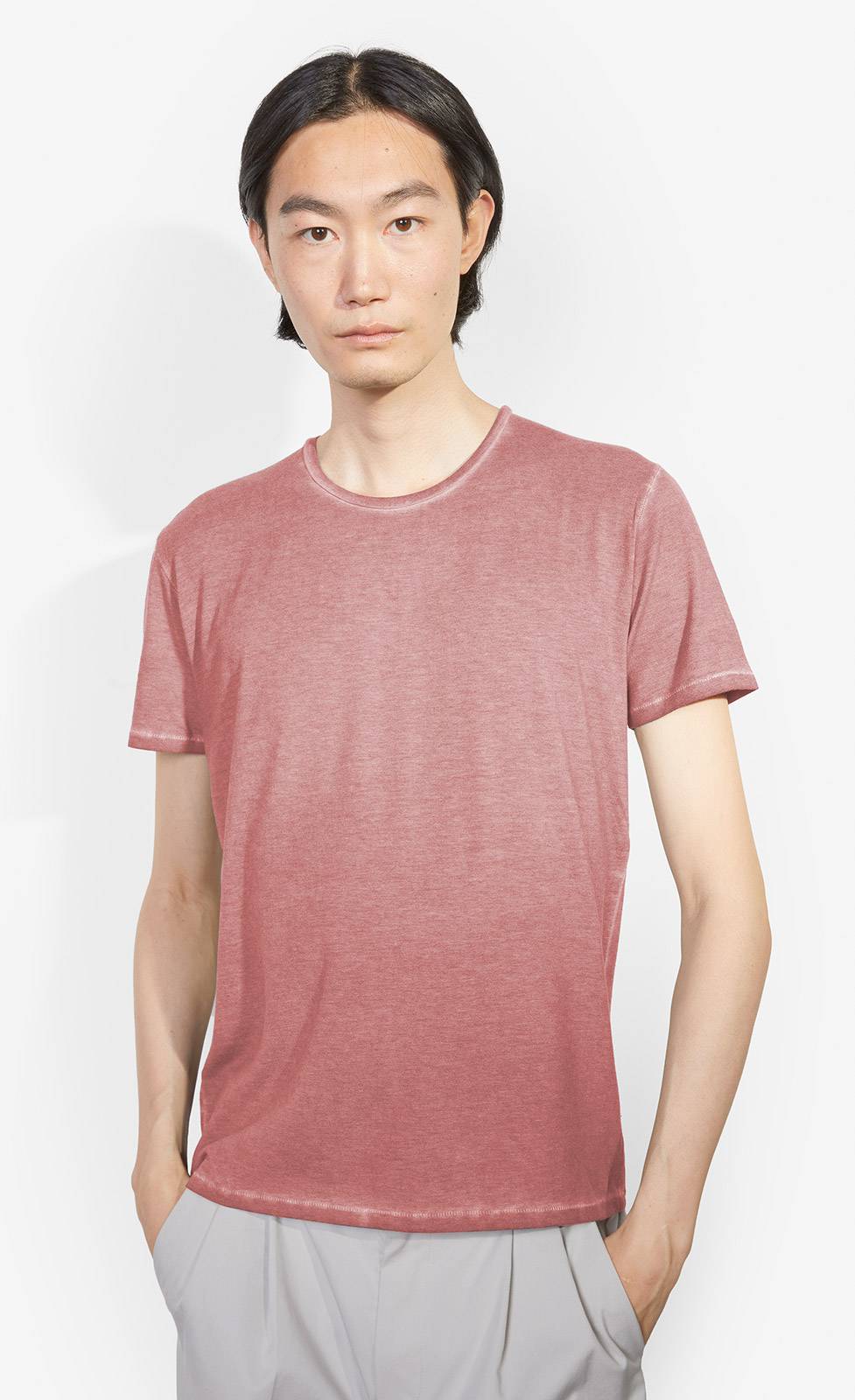 Kiefermann Robin Überfärbtes Rundhals-T-Shirt Schlussverkauf