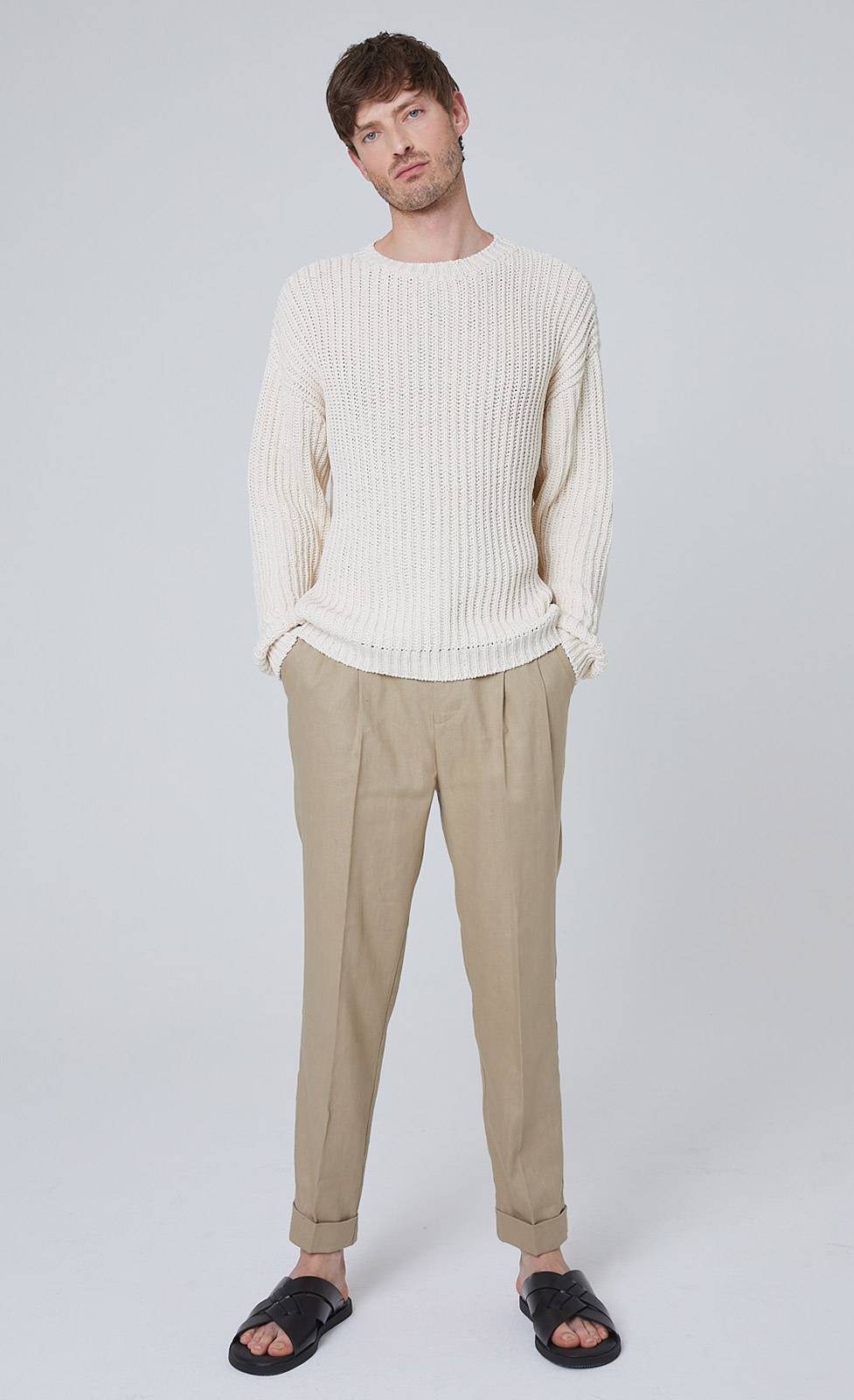 Kiefermann Elio Baumwolle-Leinen Strickpullover Auslauf