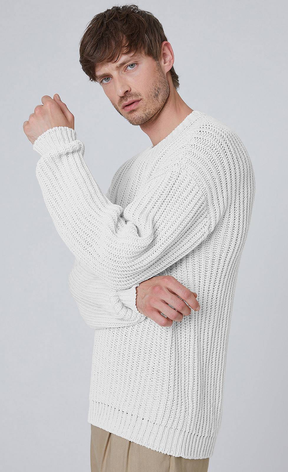 Kiefermann Elio Baumwolle-Leinen Strickpullover Auslauf