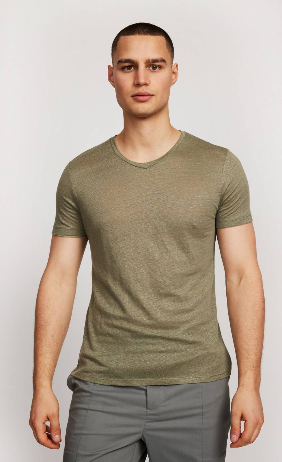 Kiefermann Flynn Leinen V-Ausschnitt-T-Shirt Blitzverkäufe